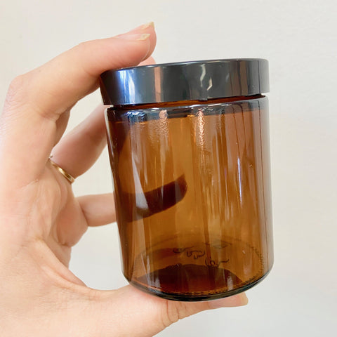 Amber Glass Jar with lid 175ml