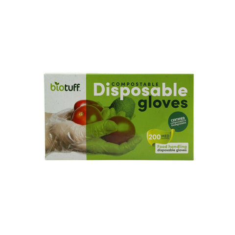 Compostable Disposable Gloves 'Biotuff' 200 Medium