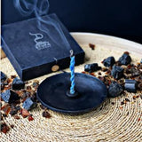 Ceramic Black Plate Incense Holder 'Stupa'