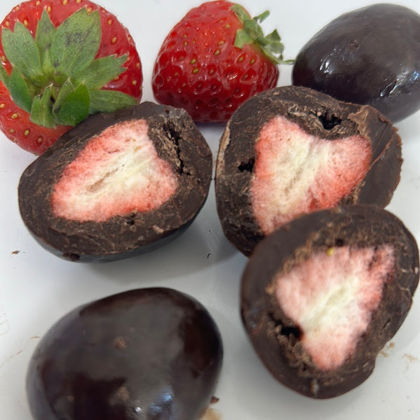 Organic Vegan Chocolate Coated Freeze Dried Strawberries