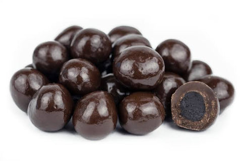 Dark vegan chocolate coated blueberries