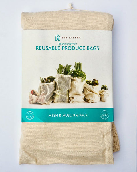 Mixed Mesh & Muslin Produce Bag 6 Pack